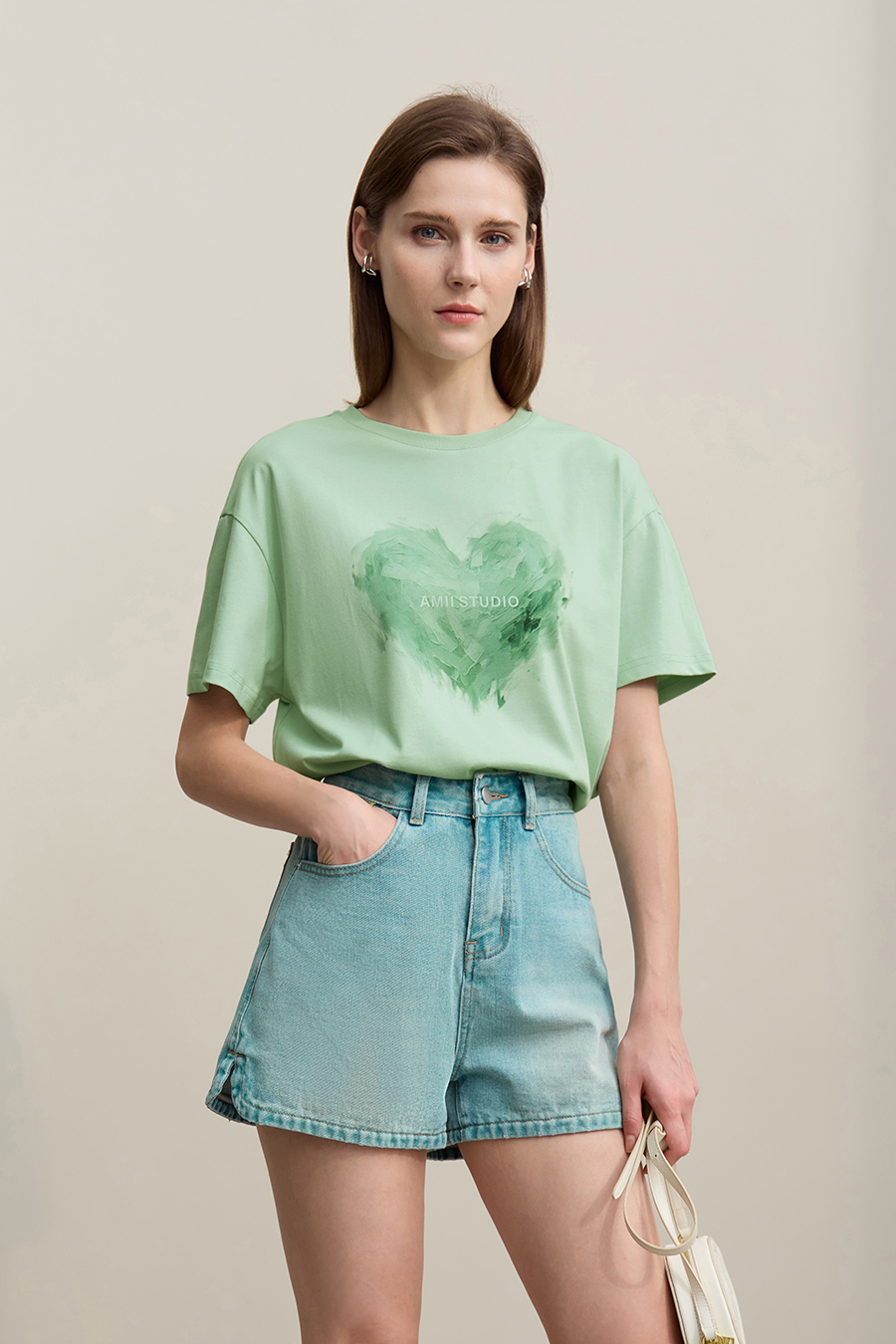 Heart Print Short Sleeve T-shirt