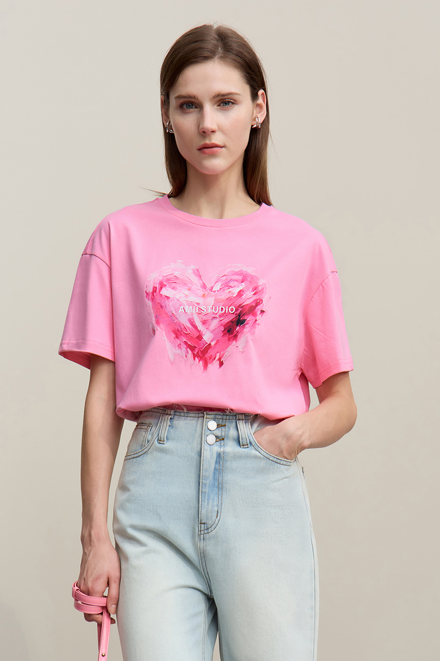 Heart Print Short Sleeve T-shirt