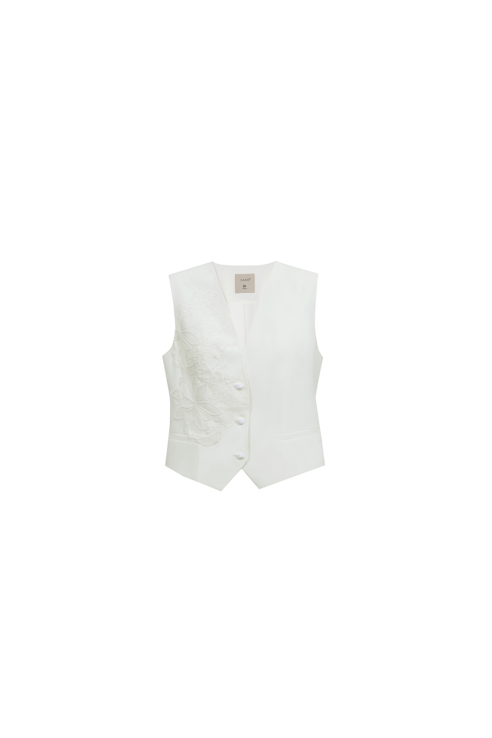 Lace Spliced V-neck Vest