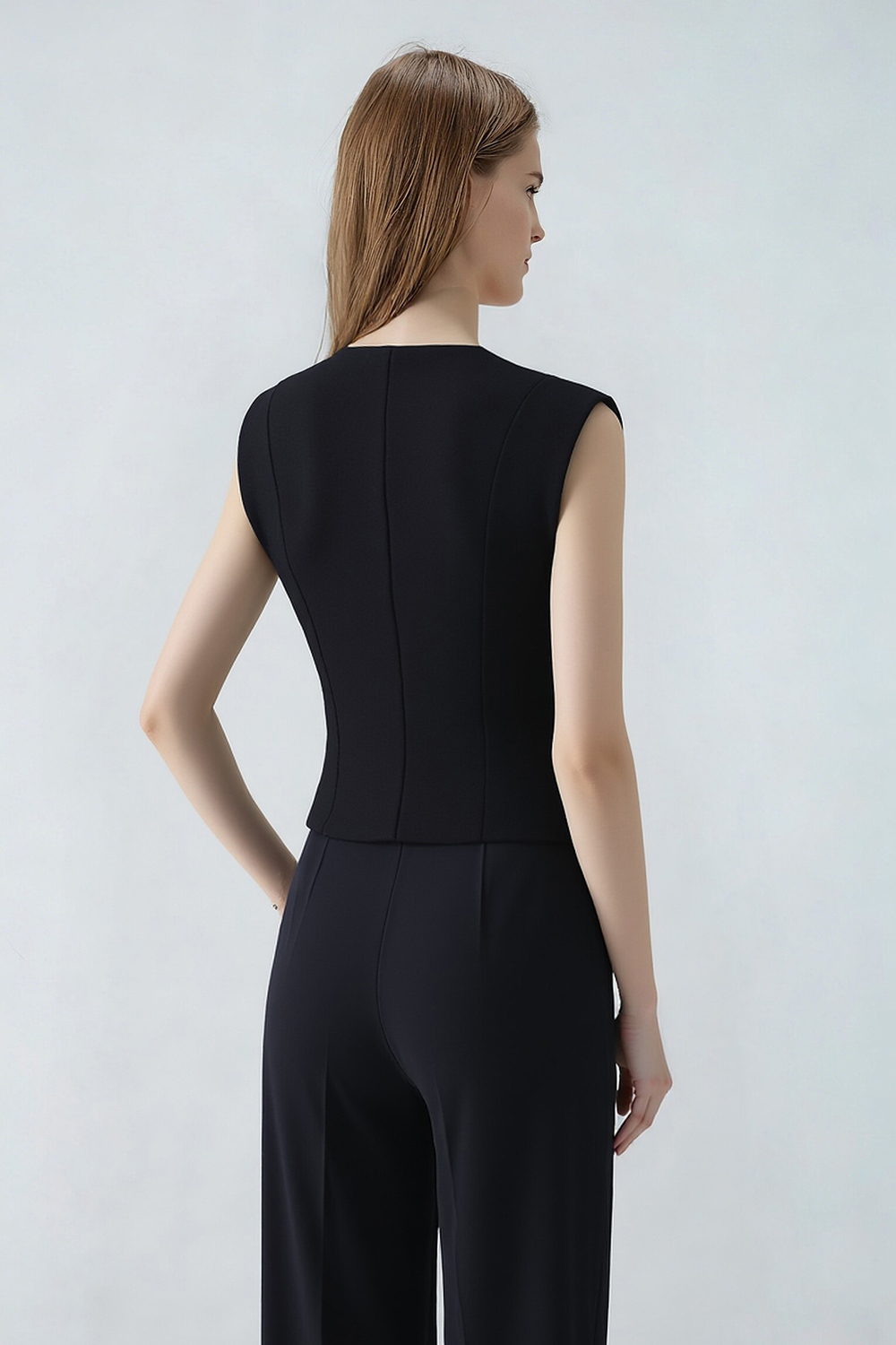 Lace Spliced V-neck Vest