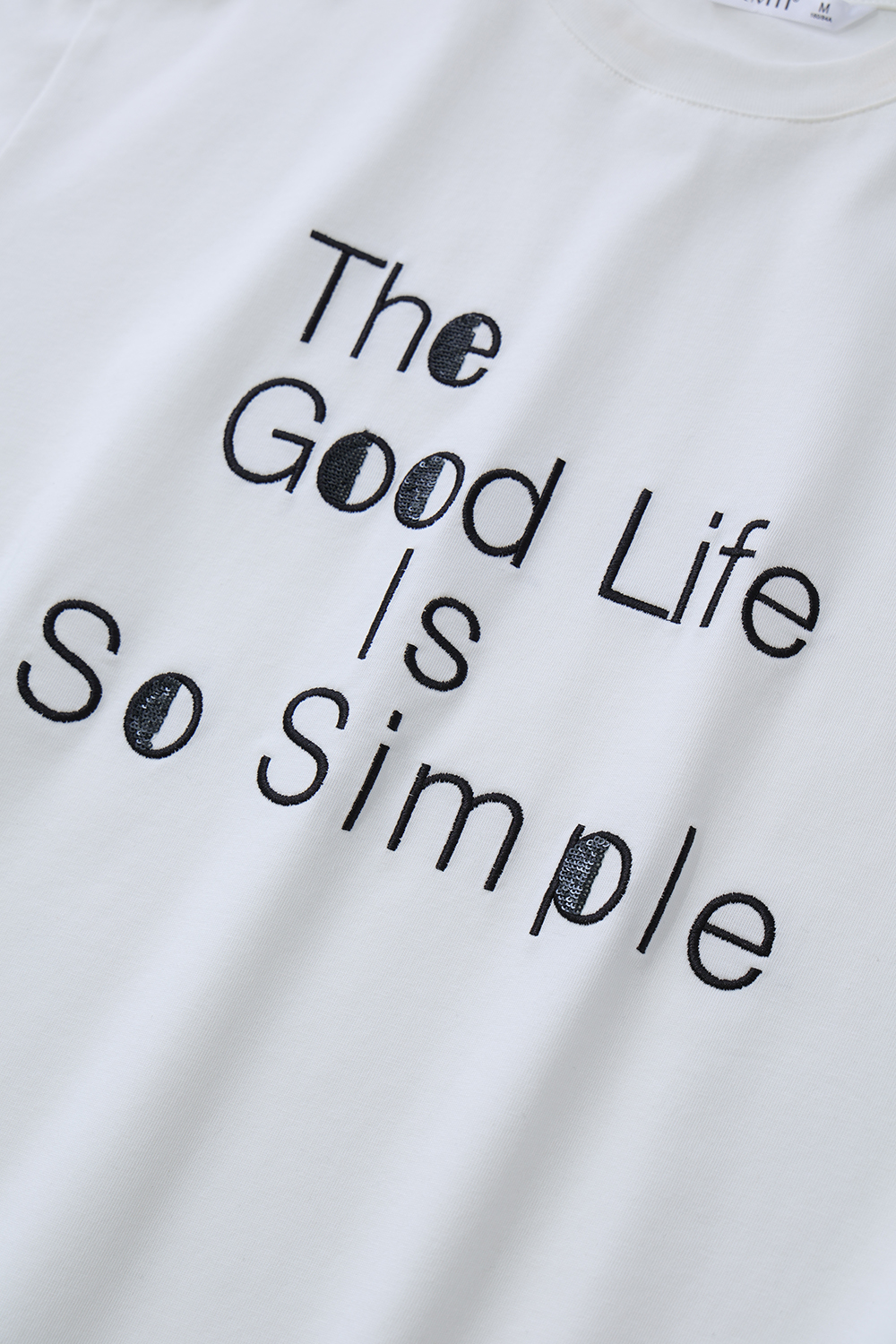 Letter Sequin Embroidery T-shirt