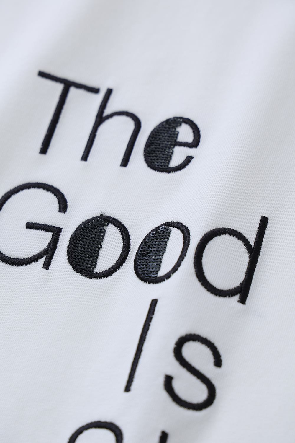 Letter Sequin Embroidery T-shirt