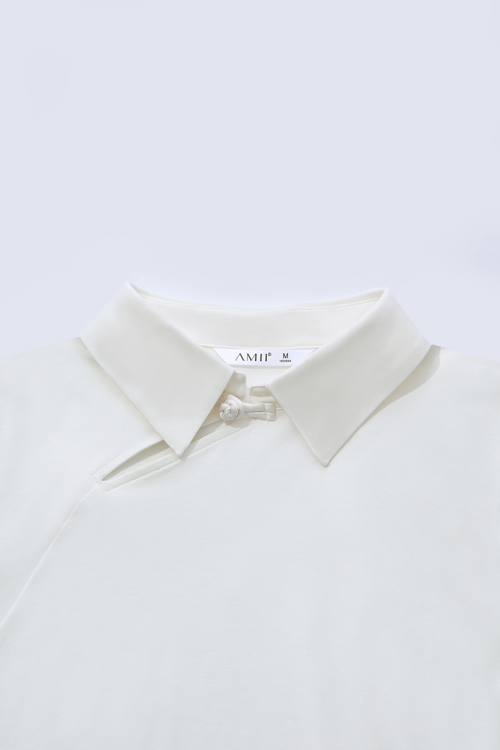 Lapel Frog Button Cotton Stretch T-shirt
