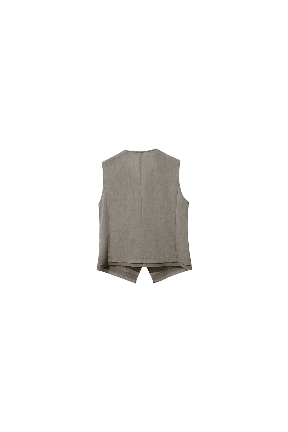 Abalone Button V-neck Vest