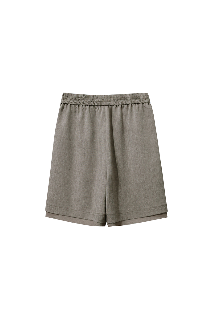 Chiffon Spliced Linen Shorts