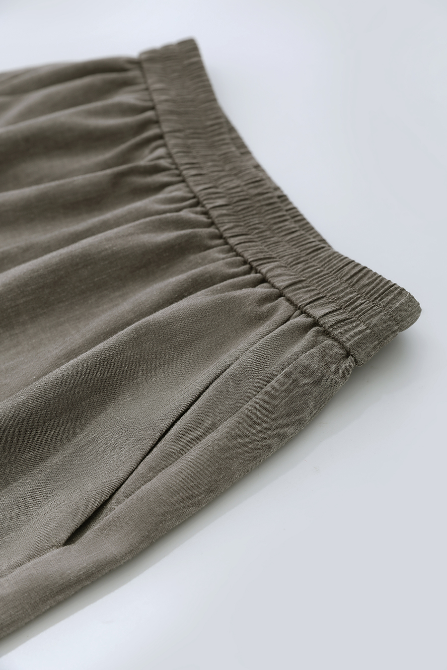 Chiffon Spliced Linen Shorts