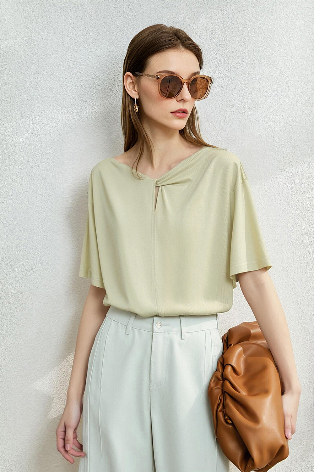 Silk Lyocell Cotton T-Shirt|AMII