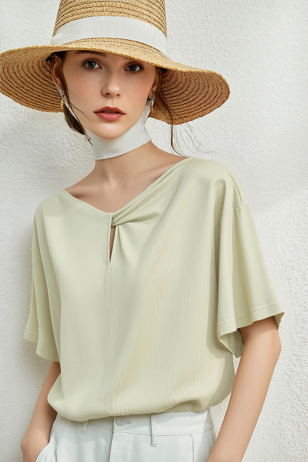 Silk Lyocell Cotton T-Shirt|AMII