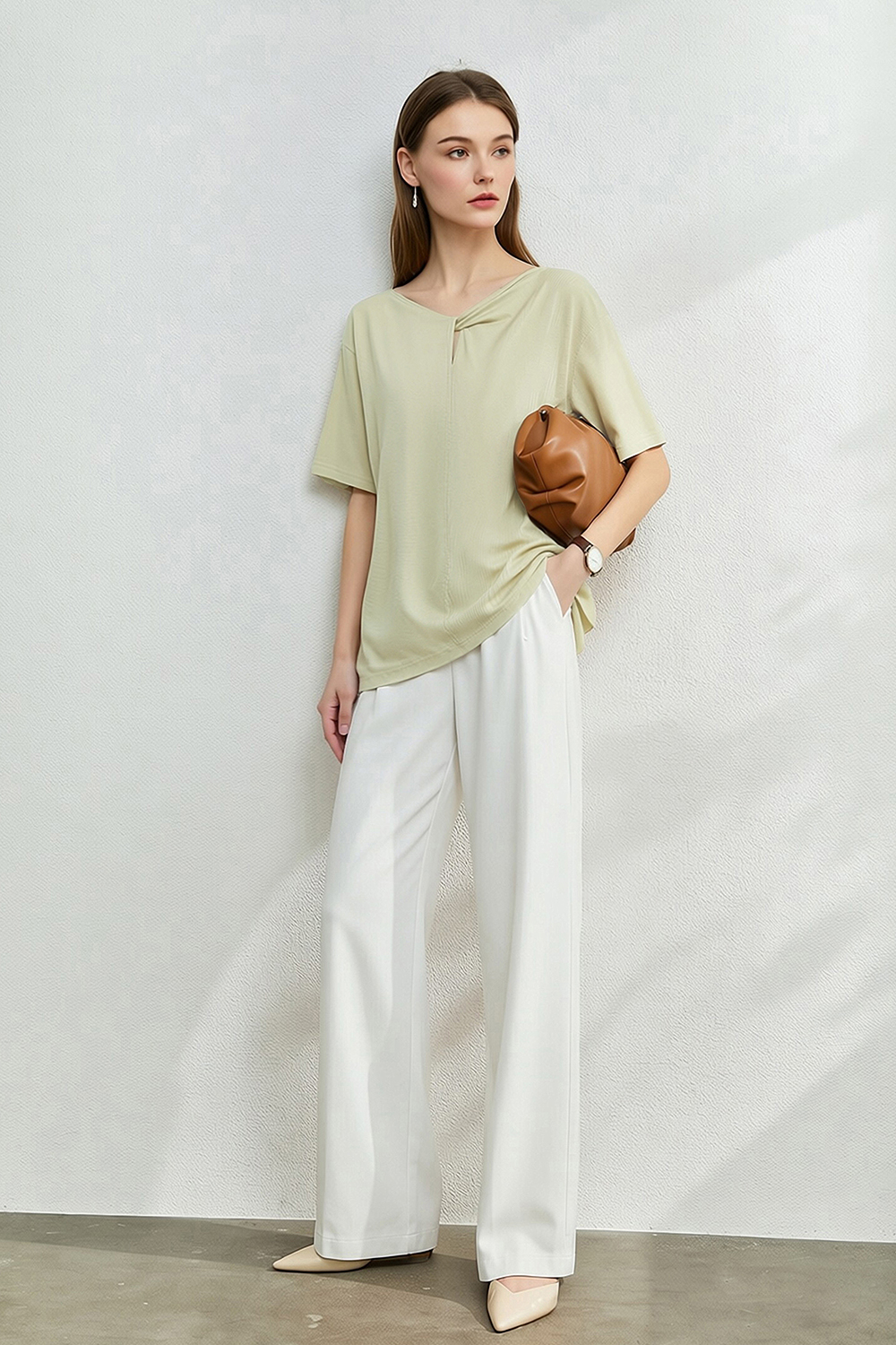 Silk Lyocell Cotton T-Shirt|AMII