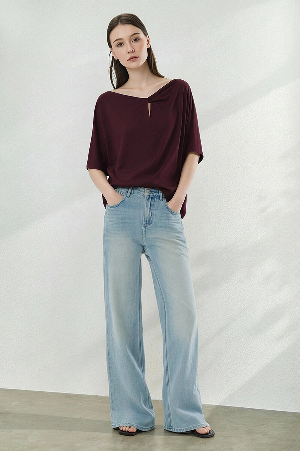 Silk Lyocell Cotton T-Shirt|AMII