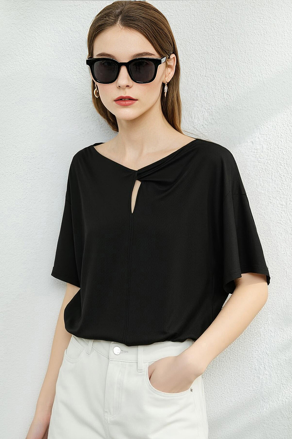 Silk Lyocell Cotton T-Shirt|AMII