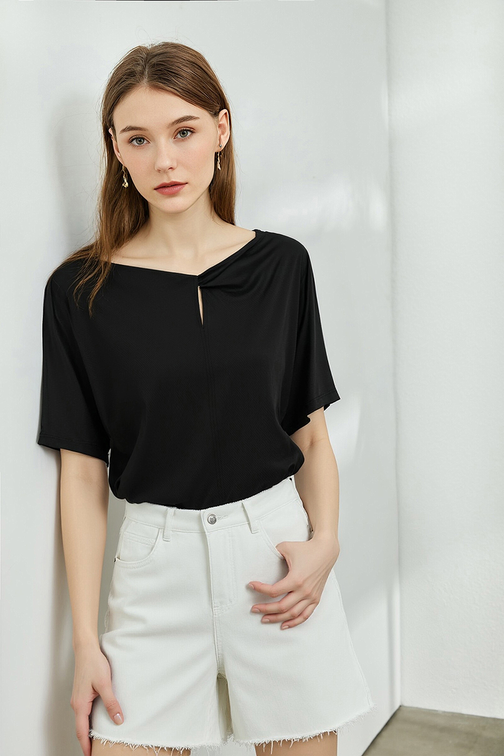 Silk Lyocell Cotton T-Shirt|AMII