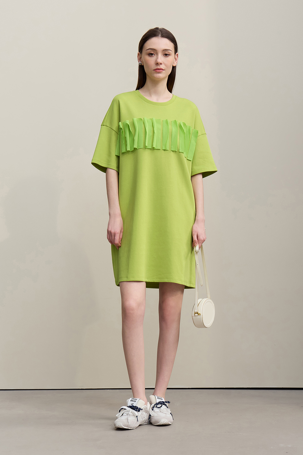 Contrast Fabric Air Layer Dress