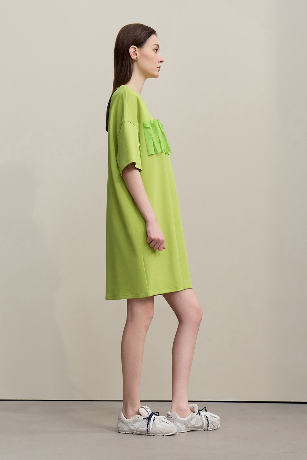 Contrast Fabric Air Layer Dress