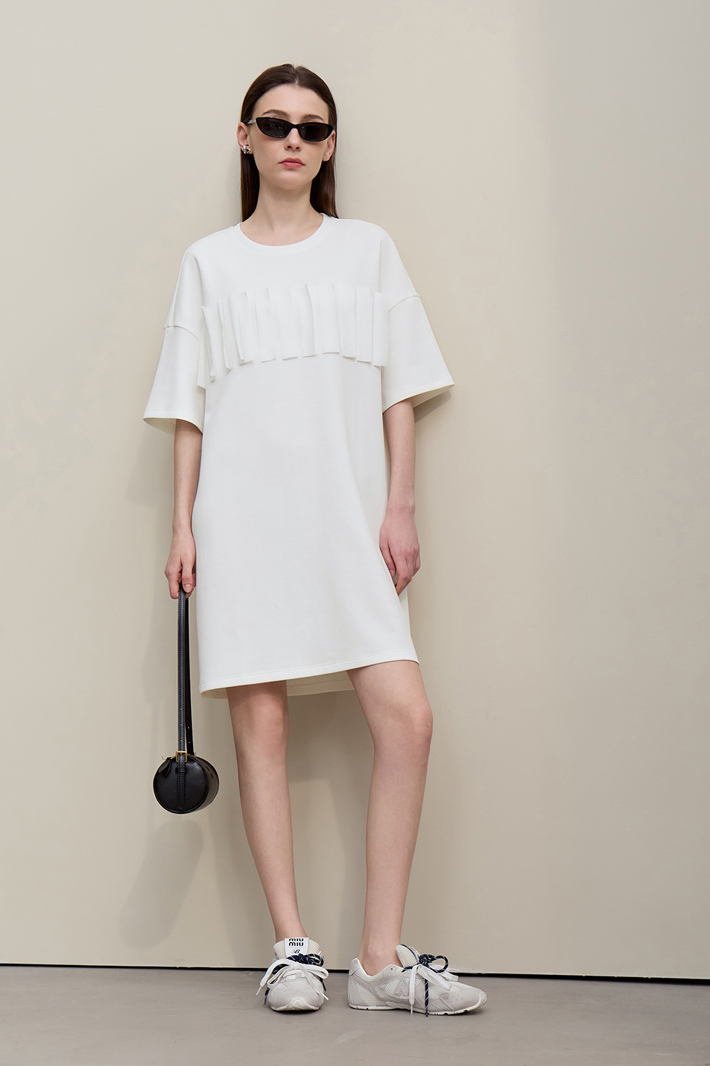 Contrast Fabric Air Layer Dress