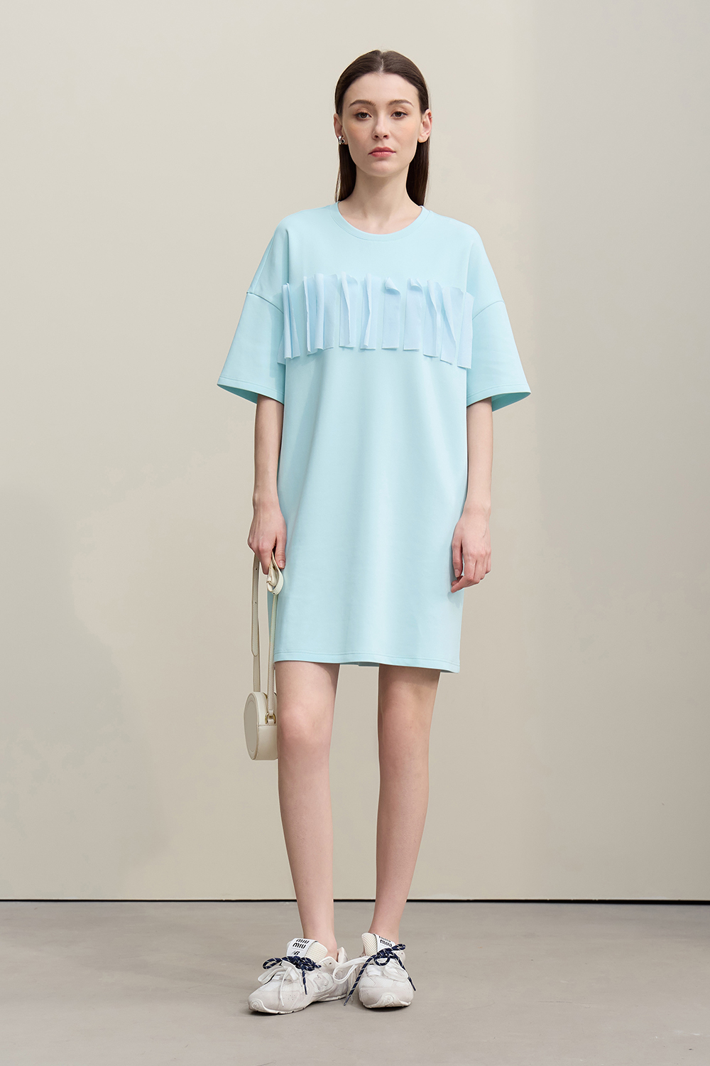 Contrast Fabric Air Layer Dress