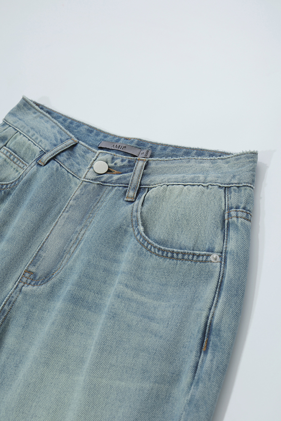 Cotton Flare Denim Trousers|AMII