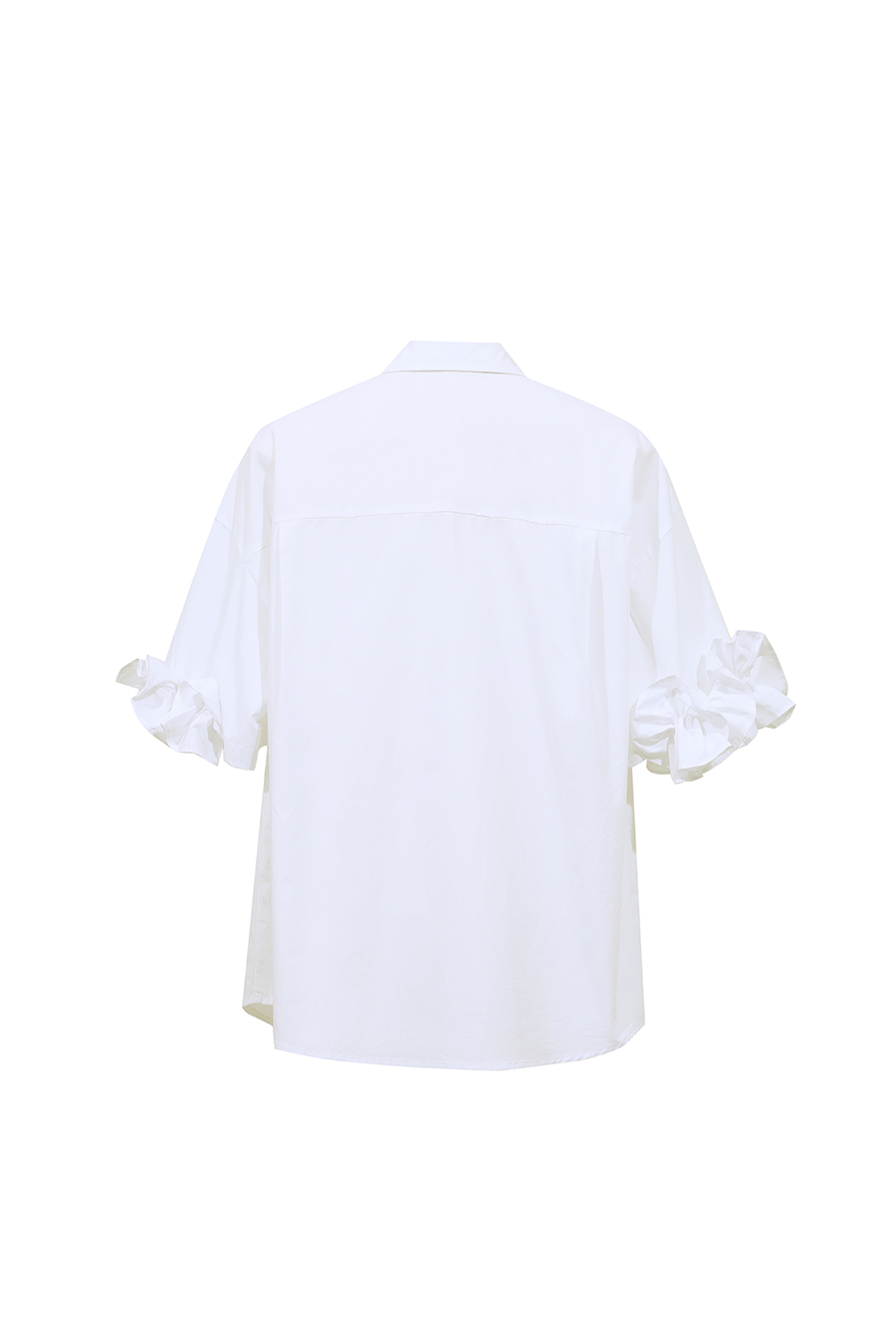 Lapel Twist Pleat Cotton Shirt