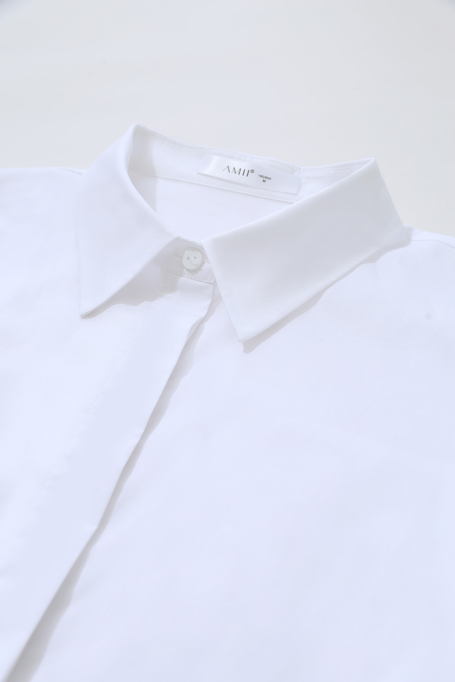 Lapel Twist Pleat Cotton Shirt