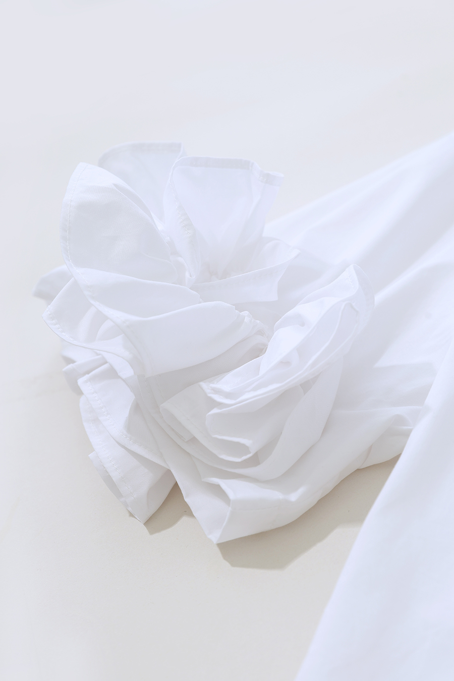 Lapel Twist Pleat Cotton Shirt