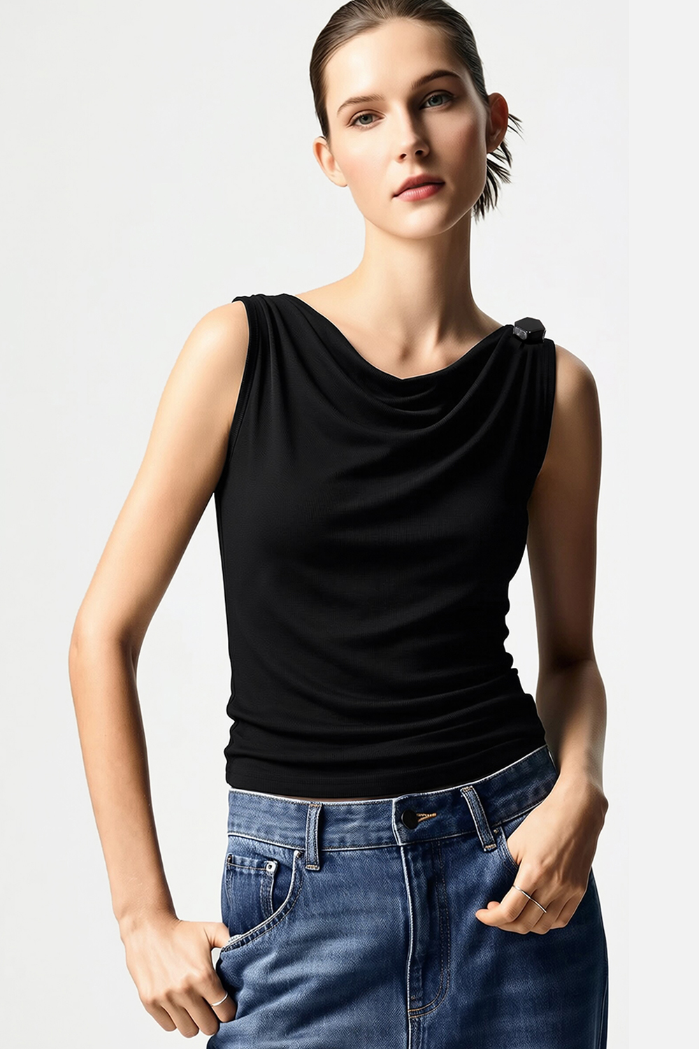 Cowl Neck Draped Camisole|AMII