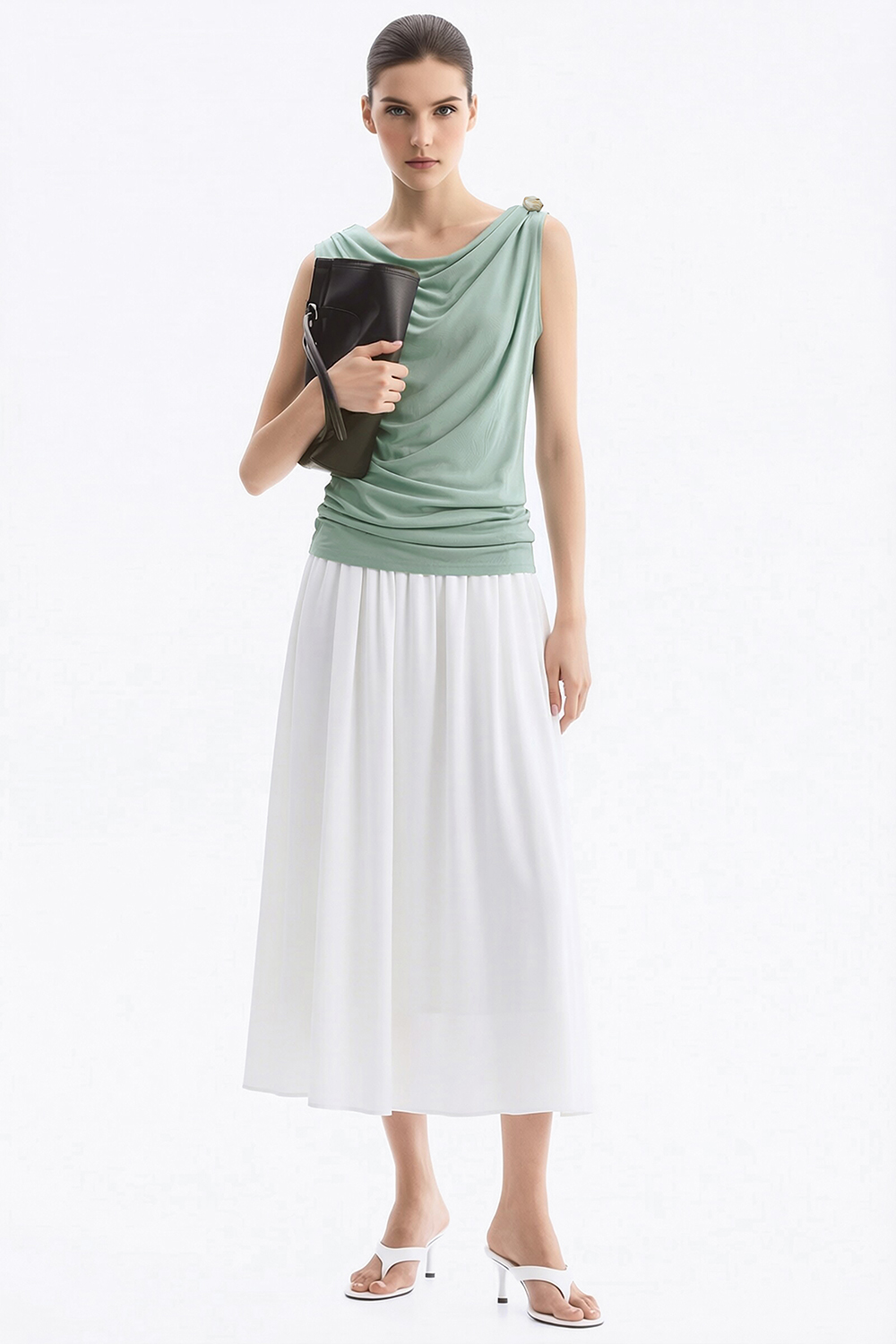 Cowl Neck Draped Camisole|AMII