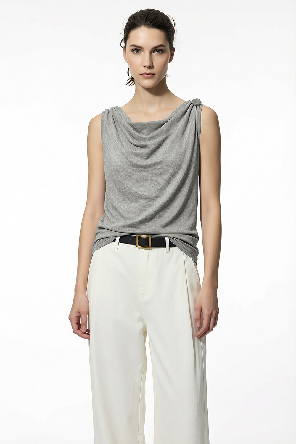 Cowl Neck Draped Camisole|AMII
