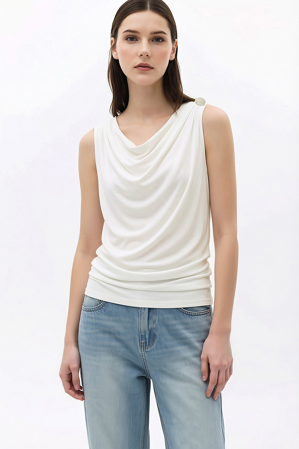 Cowl Neck Draped Camisole|AMII