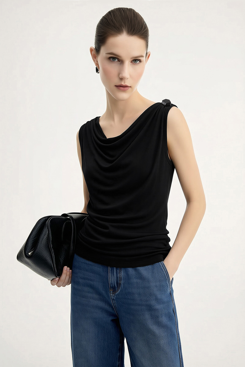Cowl Neck Draped Camisole|AMII