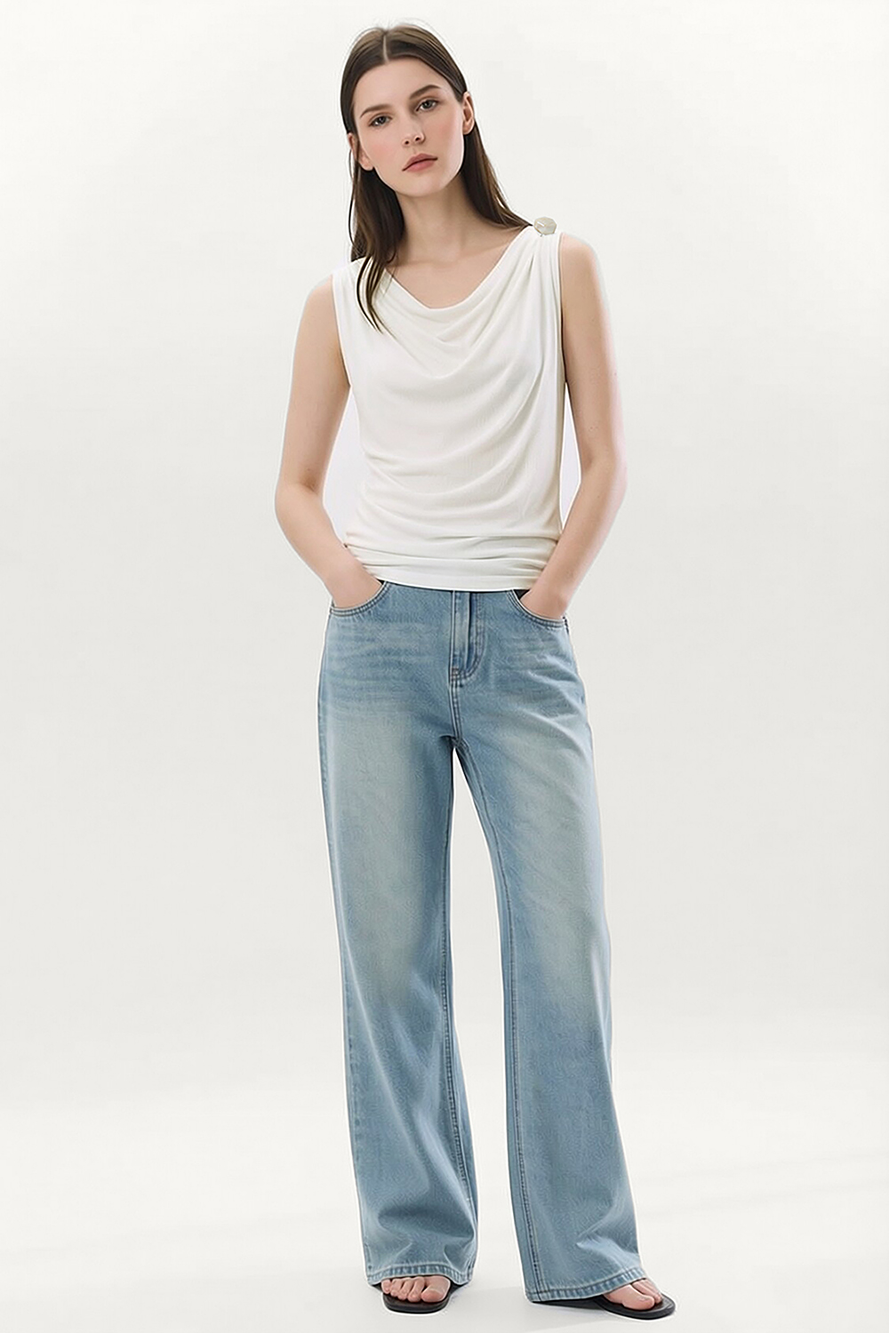 Cowl Neck Draped Camisole|AMII