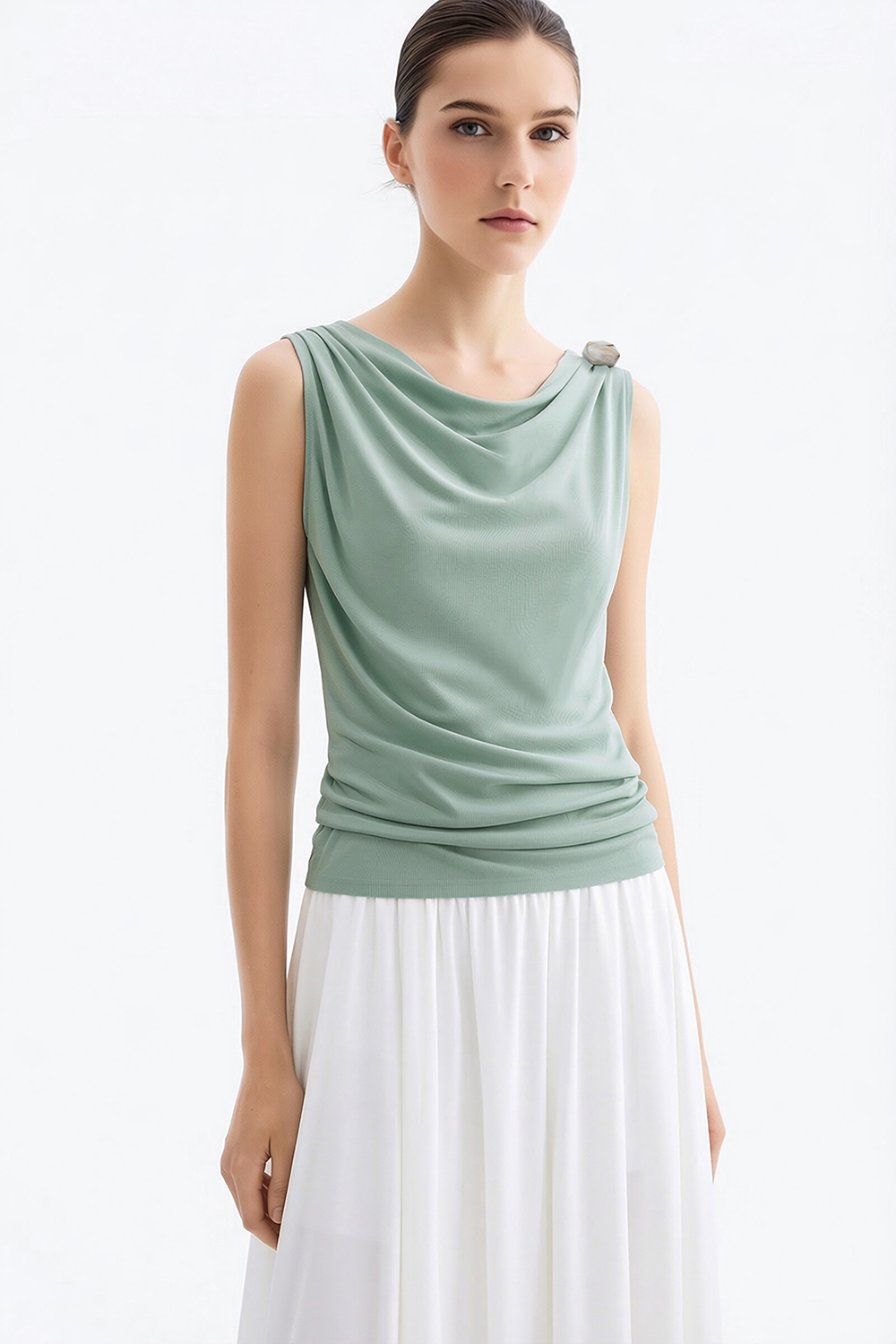 Cowl Neck Draped Camisole|AMII