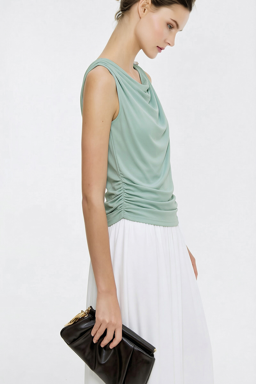 Cowl Neck Draped Camisole|AMII