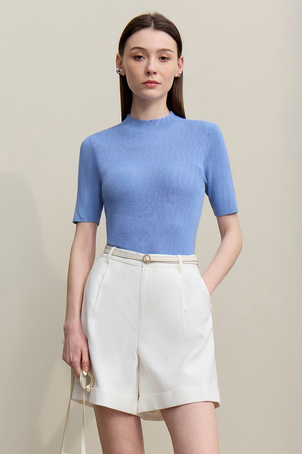 Hollow Short Sleeve Knit Sweater