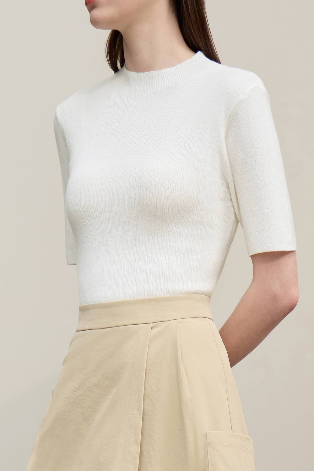 Hollow Short Sleeve Knit Sweater