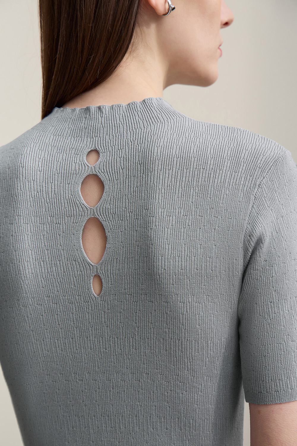 Hollow Short Sleeve Knit Sweater