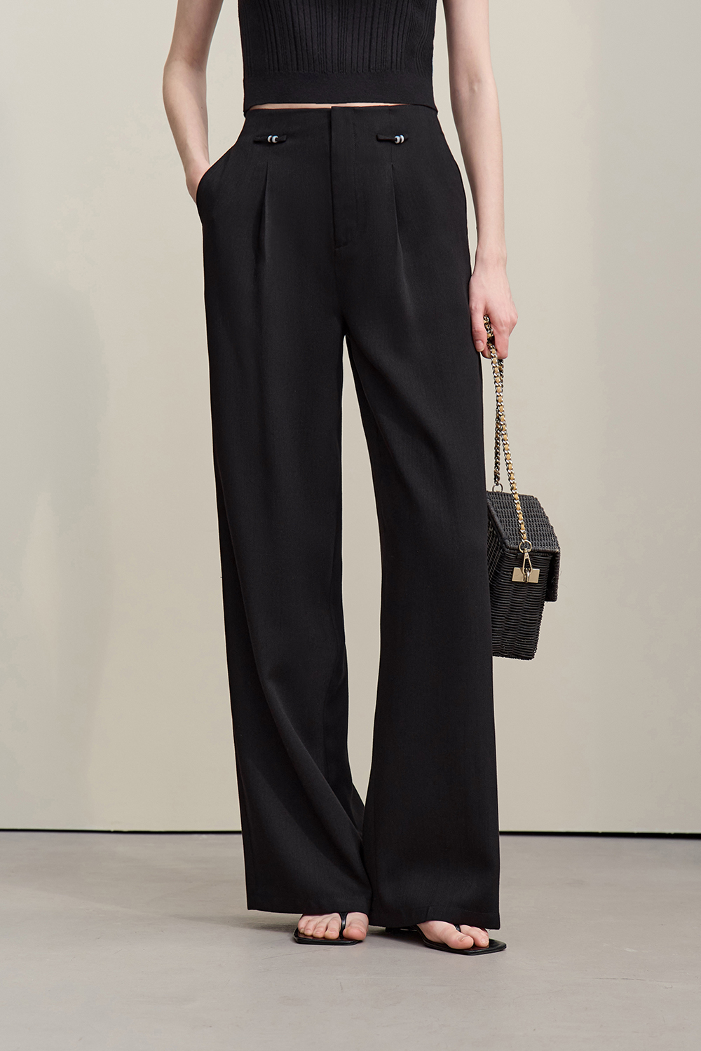 Commuter Wide-Leg Casual Trousers|AMII