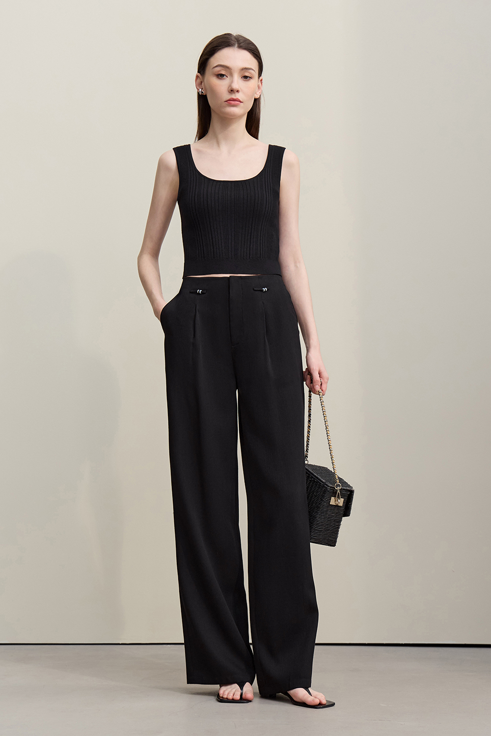 Commuter Wide-Leg Casual Trousers|AMII