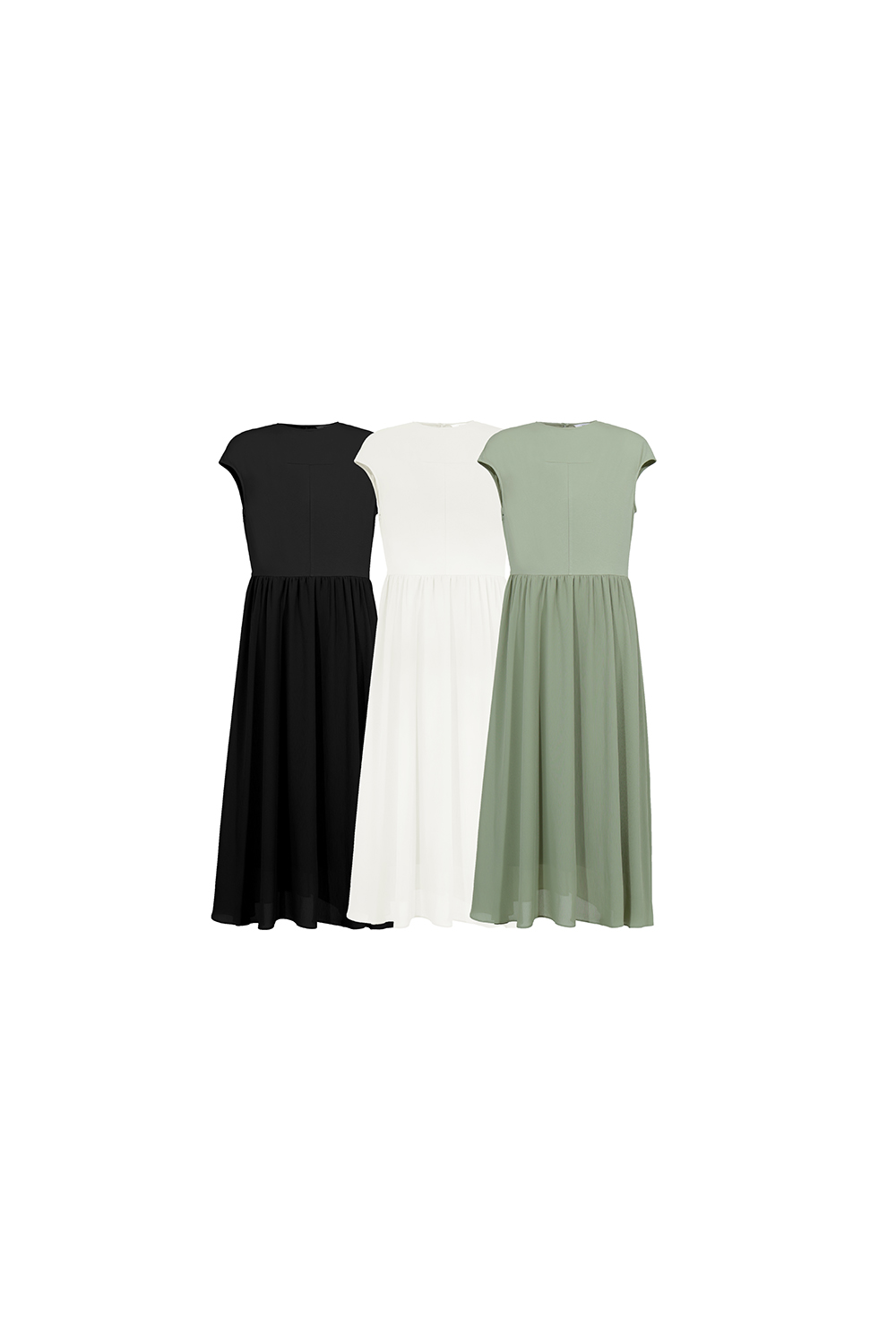 Knitted & Woven Spliced Dress|AMII