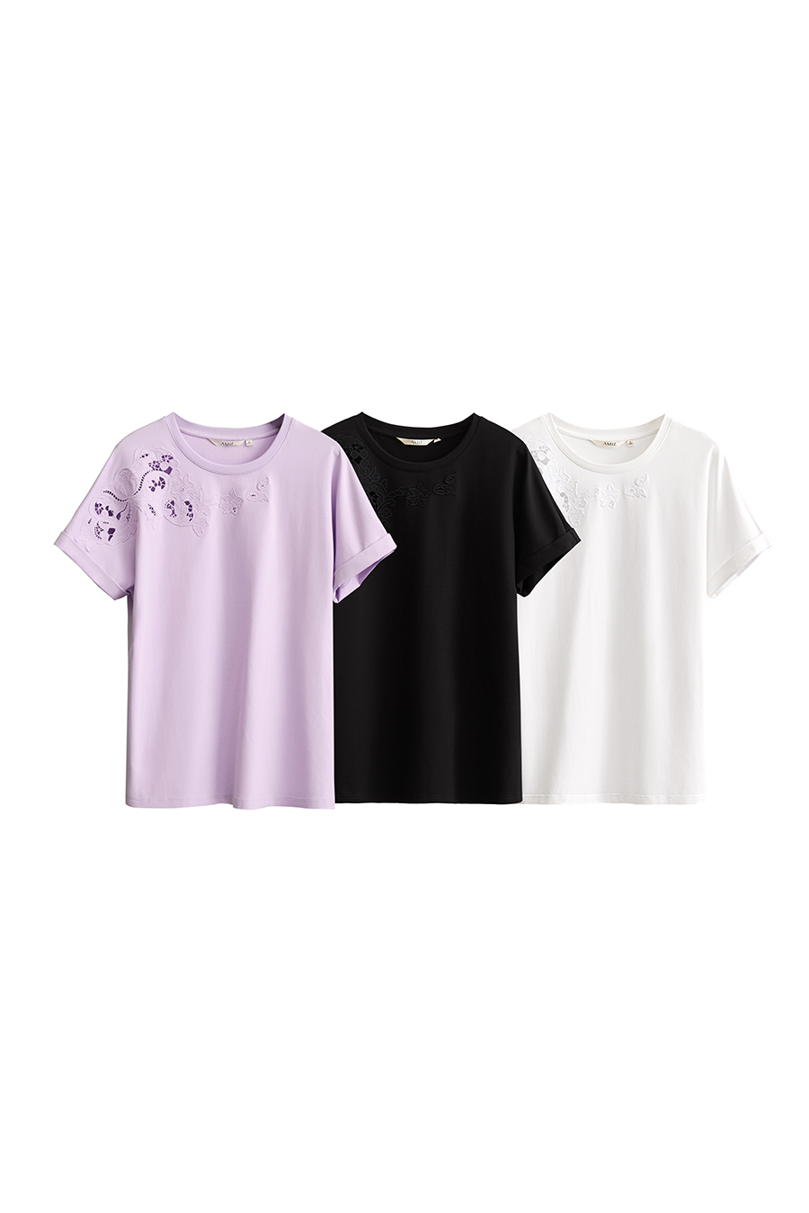 Hollow Embroidered Short-sleeve T-shirt