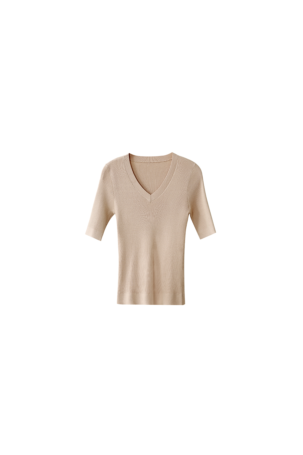 V-neck Half Sleeve Knit Sweater