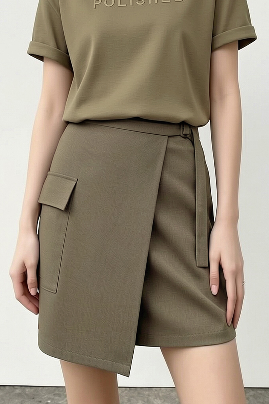 Waistband Panel Skirt