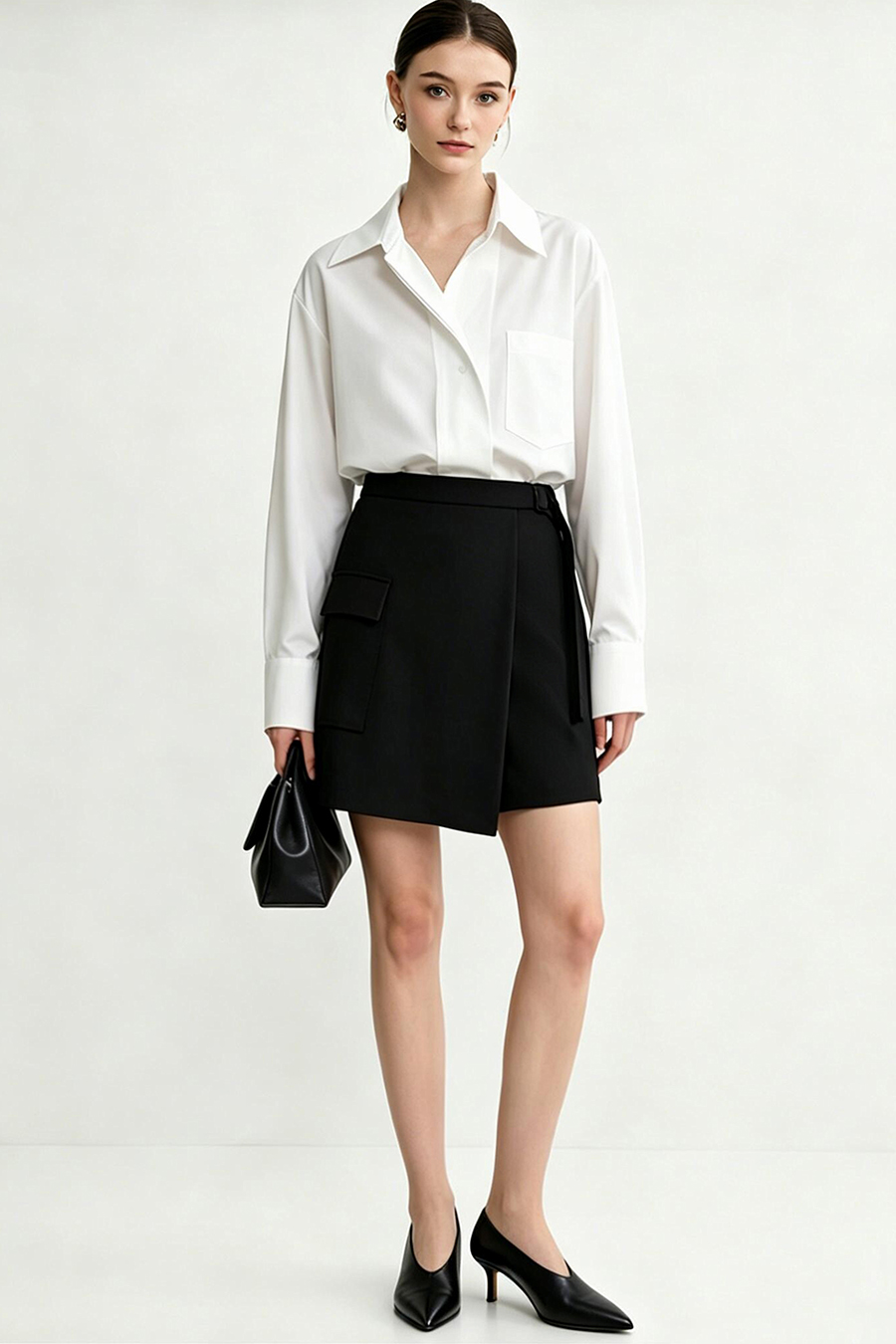 Waistband Panel Skirt