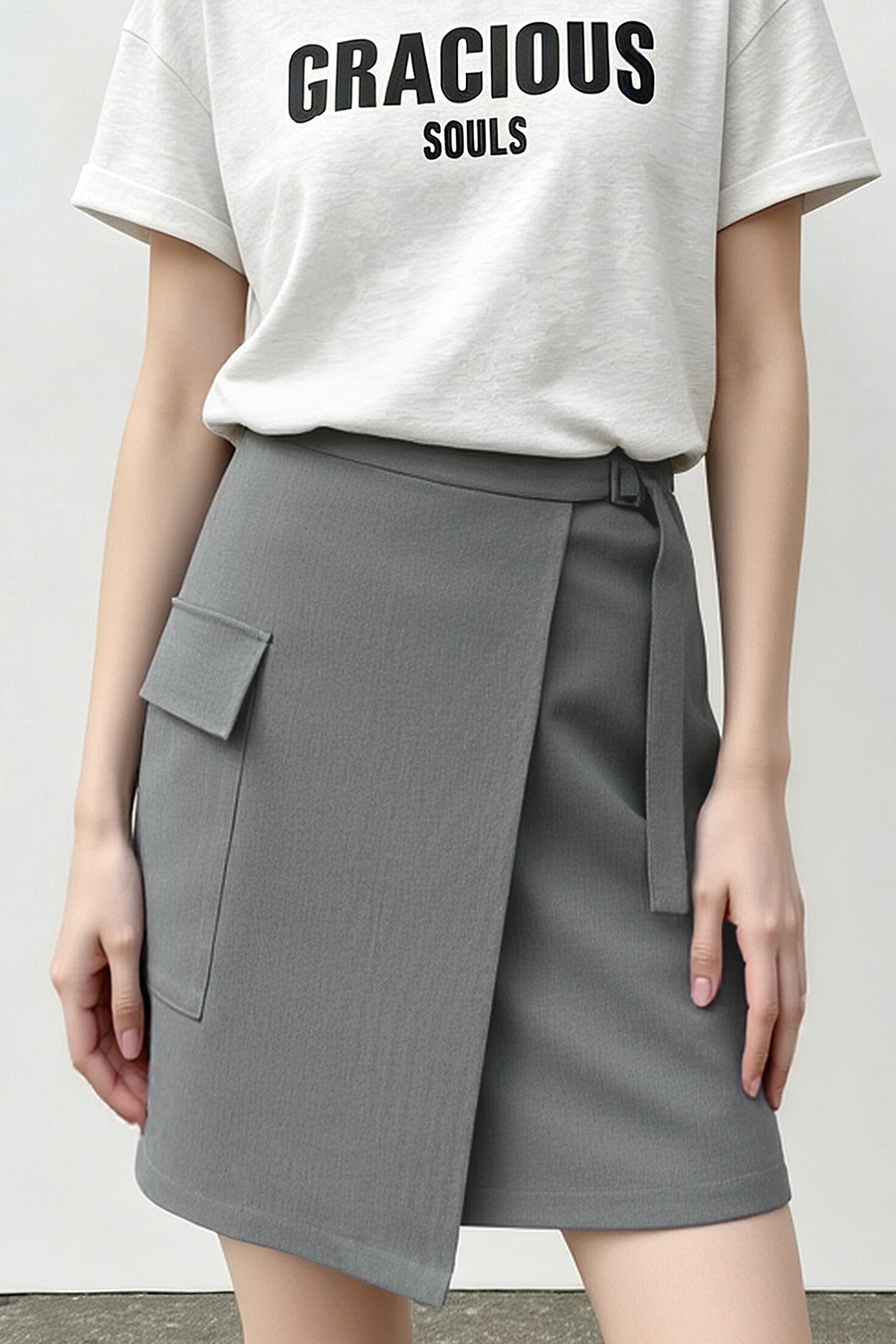 Waistband Panel Skirt