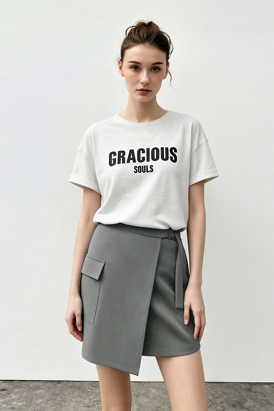 Waistband Panel Skirt