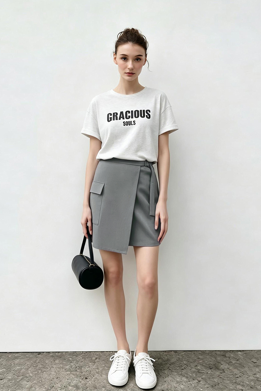 Waistband Panel Skirt