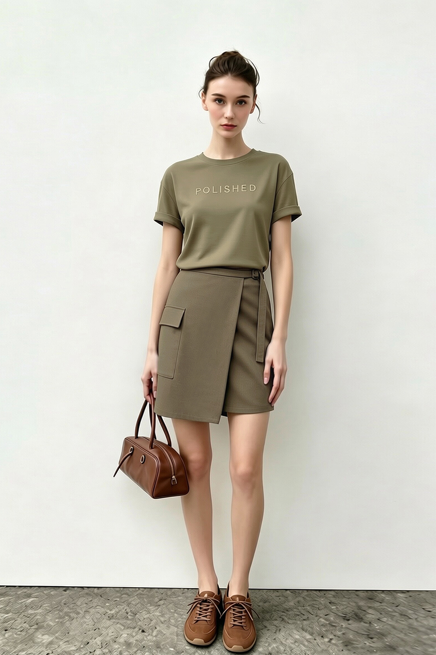 Waistband Panel Skirt