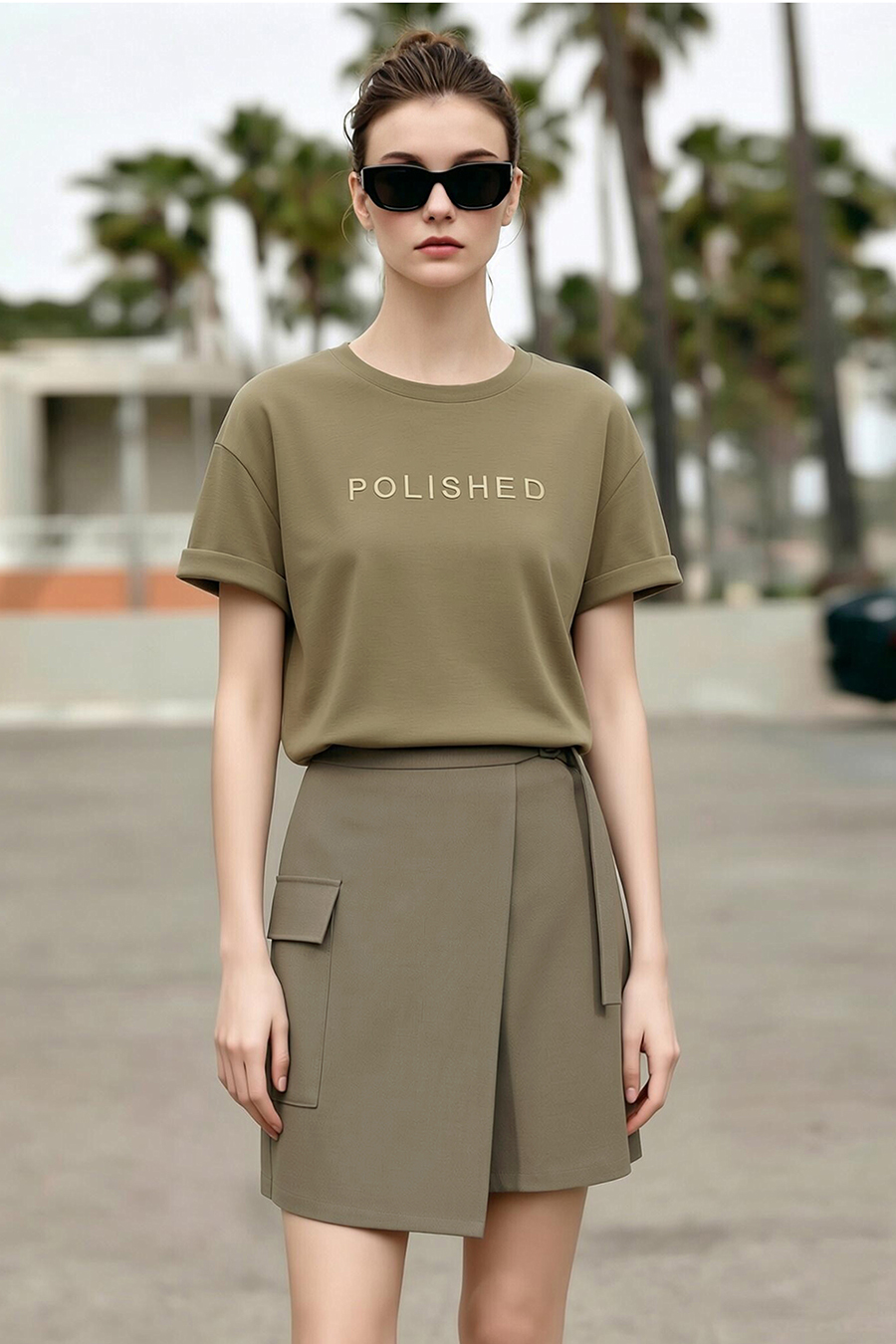 Waistband Panel Skirt