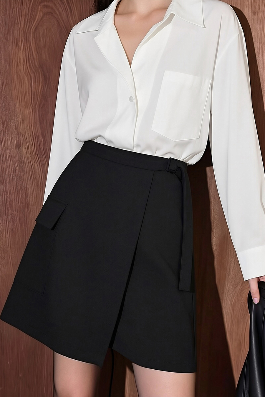 Waistband Panel Skirt