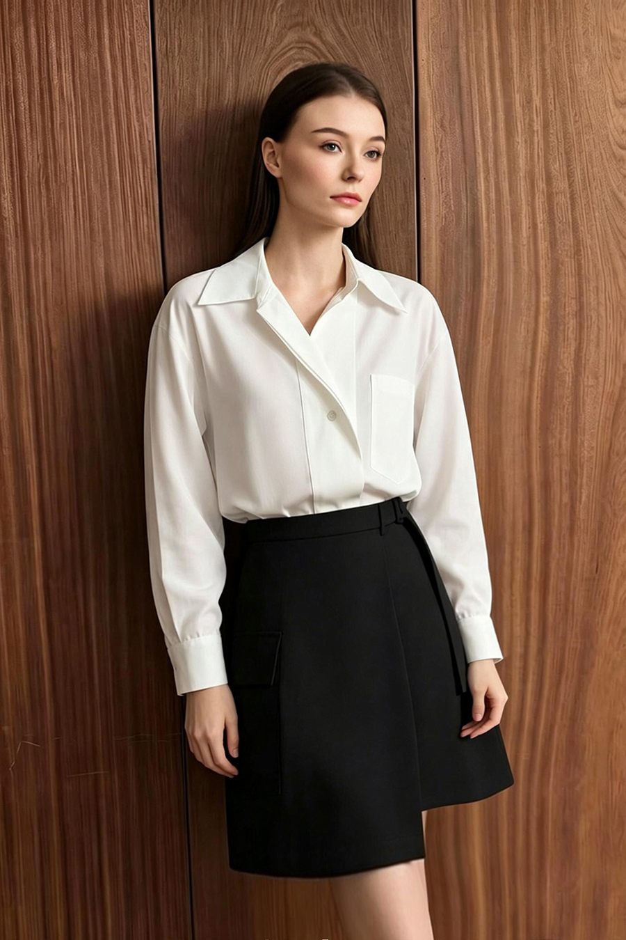Waistband Panel Skirt