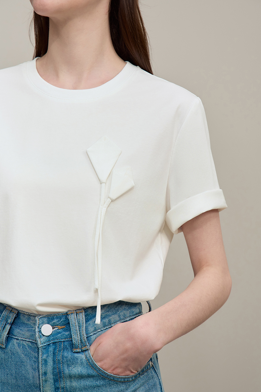 3D Floral Mulberry Silk T-shirt